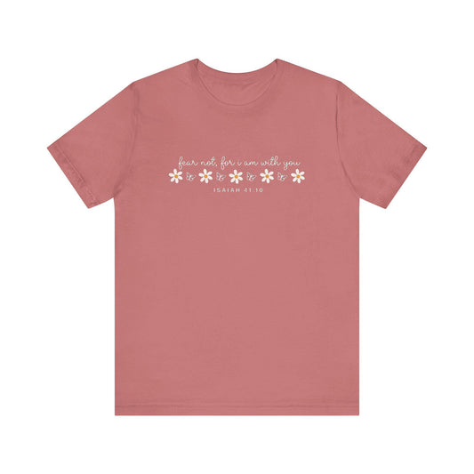Fear Not Isaiah 41:10 Tee | Floral Daisy Butterfly Christian Scripture Shirt
